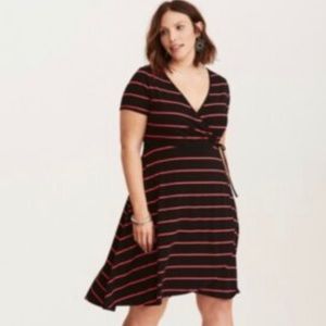 Torrid Striped Faux Wrap Dress